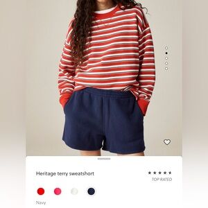 J.Crew Heritage Terry Navy Sweat Shorts